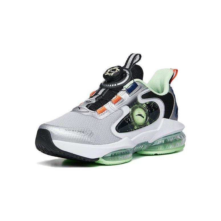 Anta Kids UFO 4.0 Comfortable Daily Non-Slip Wear-Resistant Low-Top Running Shoes Kids Running Shoes Silver Green 312235588-1