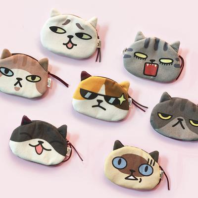 Kawaii Cat Słuchawki Torby Dziecięce Portfele Monety Interesujący Wyraz Kota Słuchawki Kabel Danych Przenośna Torba Do Przechowywania