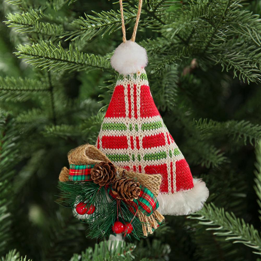 Holiday Party Decorations Christmas Ornament Set Buffalo Plaid Christmas Tree Ornaments Stocking Sweater Hat