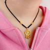 Auspicious Cloud Ruyi Lock Necklace with Bell Pendant - Handmade Woven Good Luck Charm, Qixi Gift for Girlfriend.