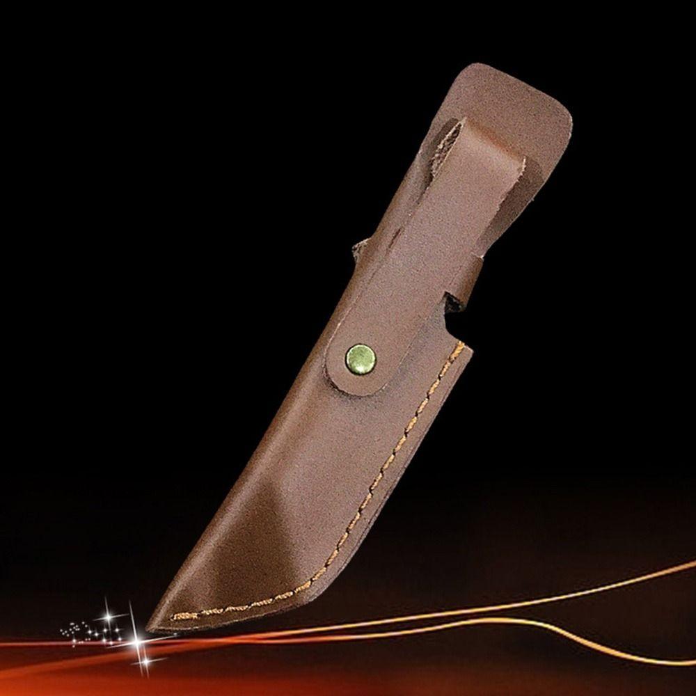 Pocket Hunt Leather Sheath Holder Camp Outdoor Carry Fold Knife Tool Belt Loop Case Flashlight Case