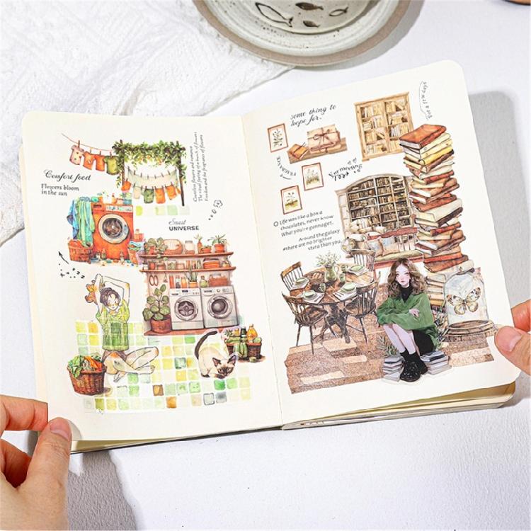 Scrapbooking Decorative Sticker Scene Sticker Water Resistant PET Sticker for Laptop Journal Phone Case Photo Album