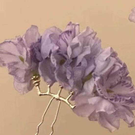 Women Hair Stick Artificial Flower Decor Hairpin Buns Half-Combed Hairstyles Chinese Hairpin Headgear Hanfu Hair Accessories