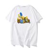 Fashion Disney Cartoon Simpson Oversized Tshirt Summer Blouses Ladies Unisex White Tees Tops Short Sleeve Blouses Women YK Tshirt