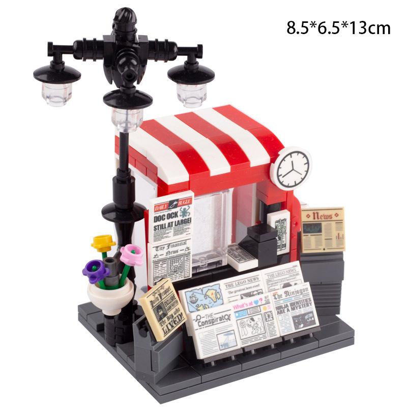 MOC Bricks Toys Model Compatible MOC Parts Bricks City Street Lamp Building Block Lamp with Halloween Bat Lamp