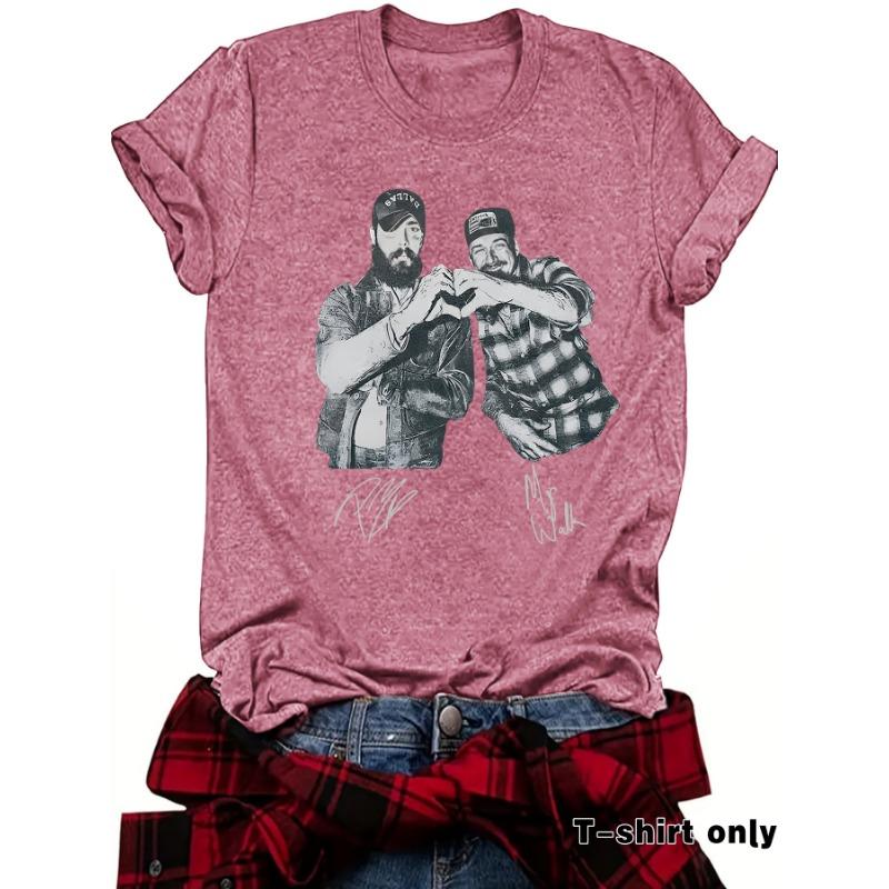 New Fashionable Short-sleeved "Brother Two Good" Printed Summer T-shirt Top