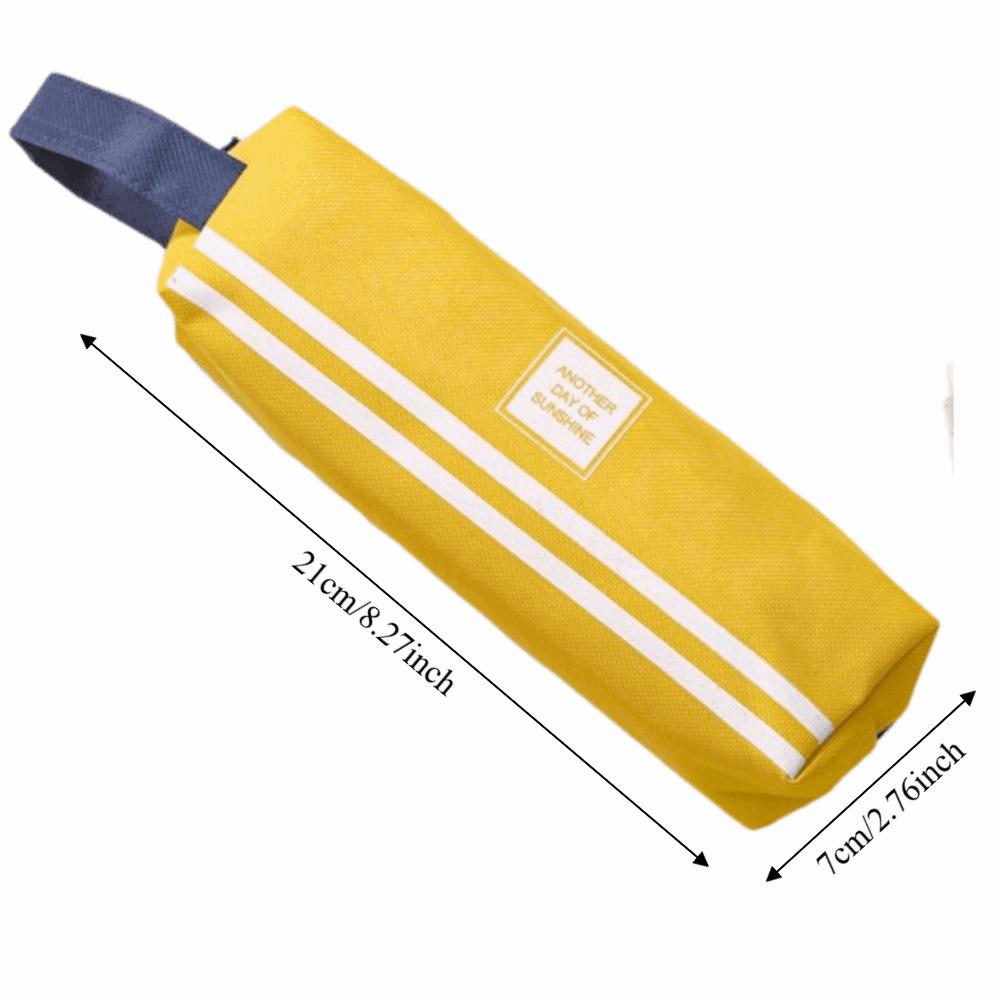 Solid Color Large Capacity Pencil Case Portable Stationery Organizer Storage Bag  School