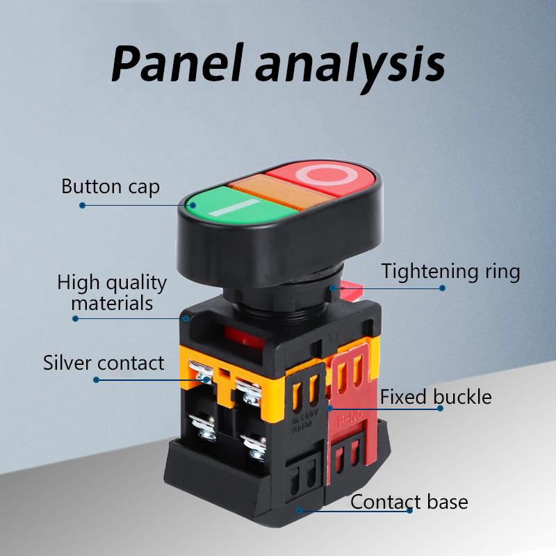 22Mm/25Mm/30Mm Apbb-22/As22/Ppbb-30 On/Off Start Stop Push Button Switch 10A/660V Self-Reset/Momentary Light Switch