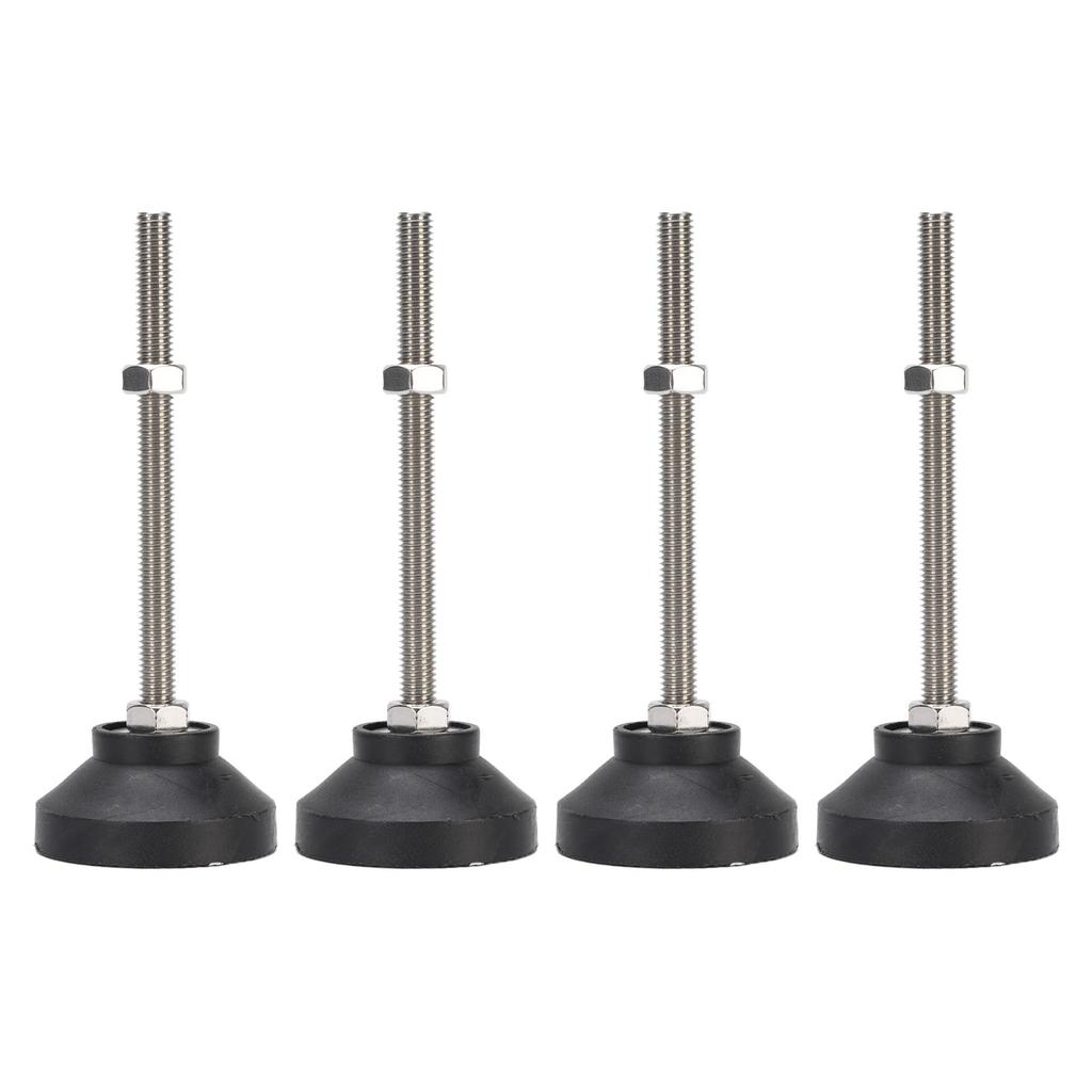 Leveling Feet M8 Workbench Adjustable Non Slip Rubber Base for Furniture Table Chair Shelving Rack Black 4Pcs