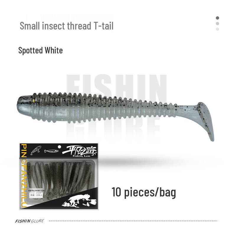 Mandarin Fish-Scented Ribbed T-Tail Soft Worm Lure with Salt