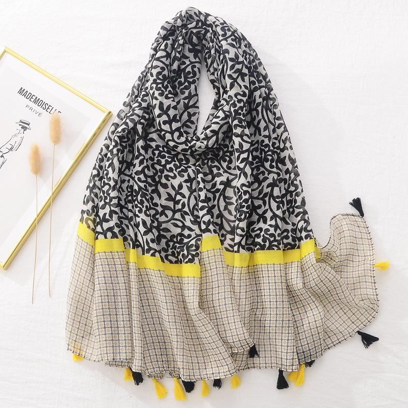 Women Fashion Aztec Lovely Floral Tassel Viscose Shawl Scarf Lady Print Pashmina Stole Wrap Snood Bufandas Muslim Hijab Sjaal