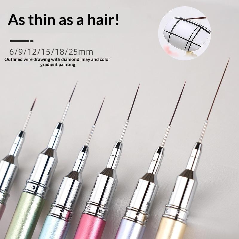Professional Nail Art Liner Brush Ultra Thin Precision Drawing Pen 6/9/12/15/18/25mm for Nail Salon Commercial Use