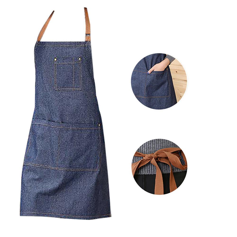 For BBQ Cooking Baking Kitchen Accessories Women Chef Cleaning Tool Denim Apron Bib Burp Cloth