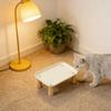 Elevated Cat Bowl Dispenser, Washable PP Wood, Ergonomic Design, Suitable for Pet Meals