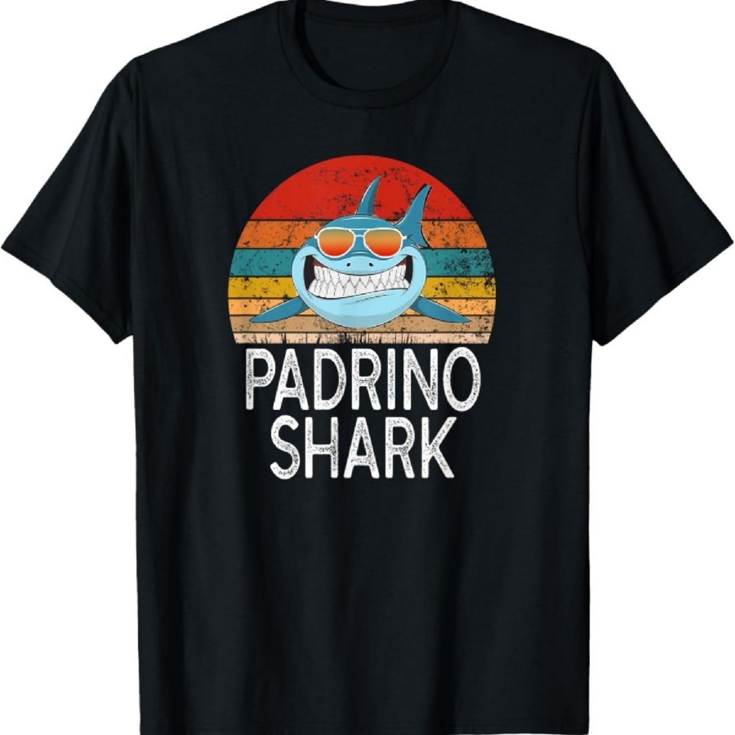 Padrino Shark Funny Spanish Godfather Vintage T-Shirt XXXXXL чёрный
