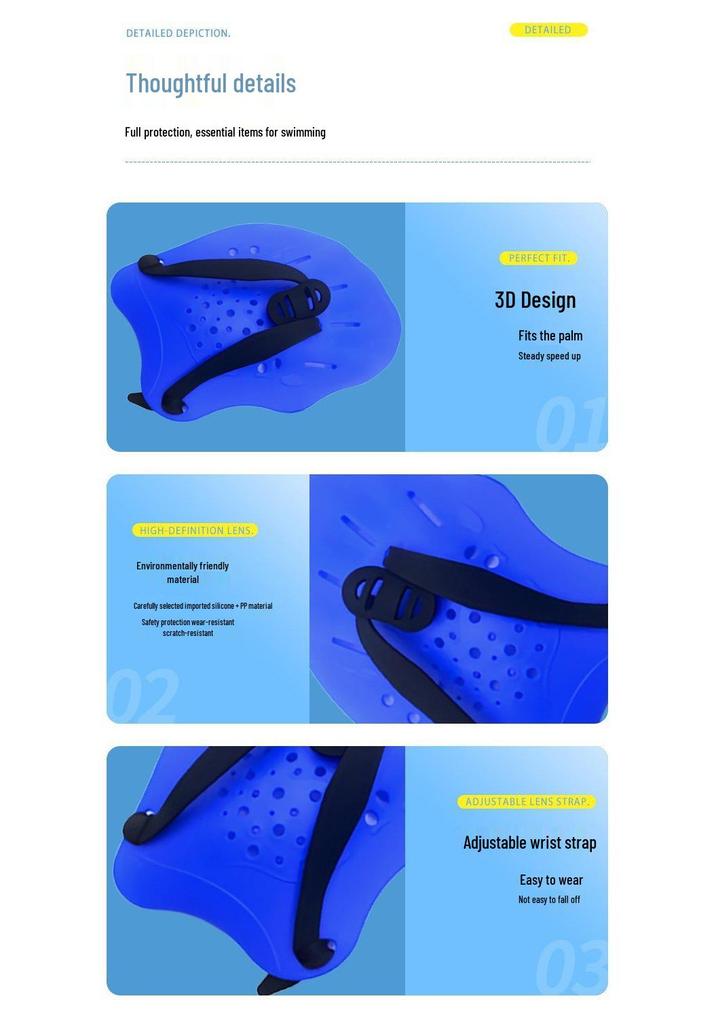 Universal Swimming Training Paddles Half-Palm Carbon Fiber Fins