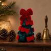 Full Shape Christmas Bow Velvet Tree Decoration Shaped Non-deformable Fabric Tabletop Ornament