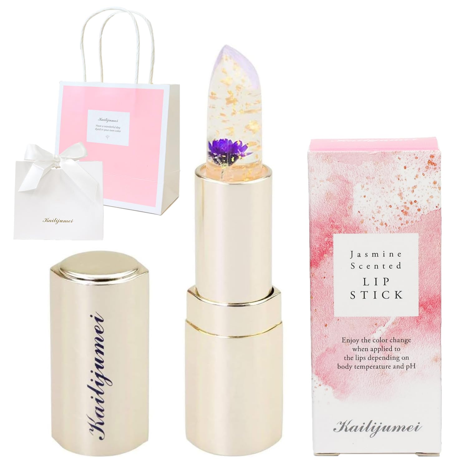 

Kailijumei Flower Lip Tient Magic Color Lipstick с золотой пудрой Flower Lip Balm Lip Lip Lip Jelly Lipstick [np] [Инициал выгравирован] (инициалы: С,