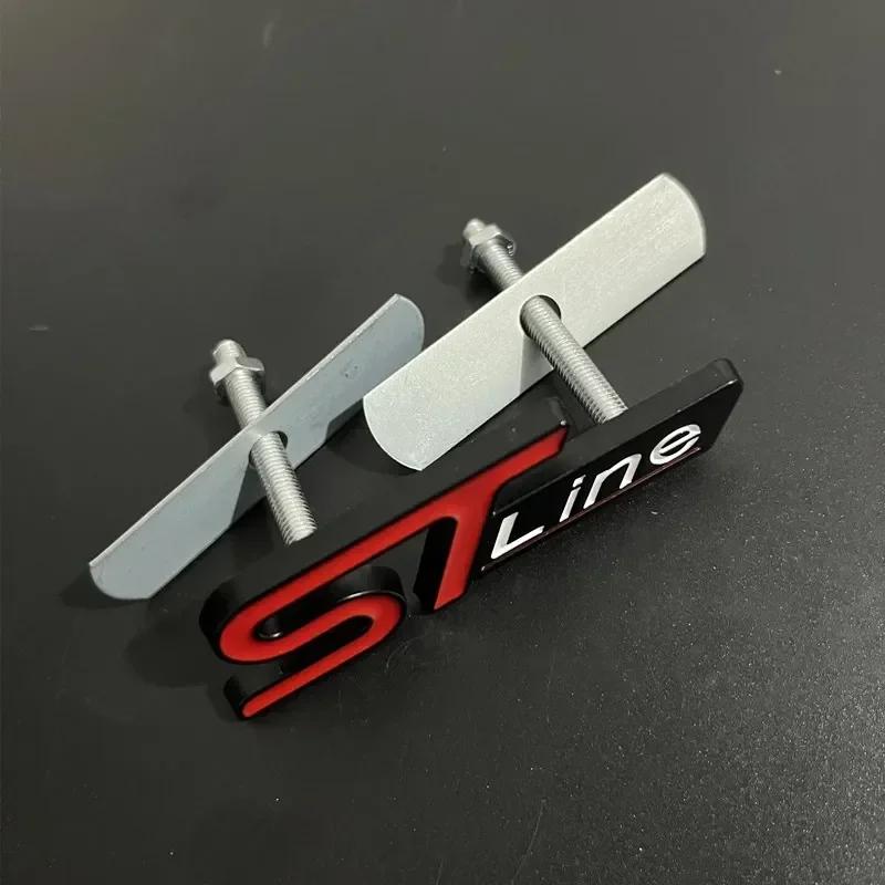 3D kovový znak ST Line na přední mřížku Odznak na zadní kufr auta Pro Ford Edge Puma Kuga Mondeo Fiesta Ecosport Focus STLINE Samolepka