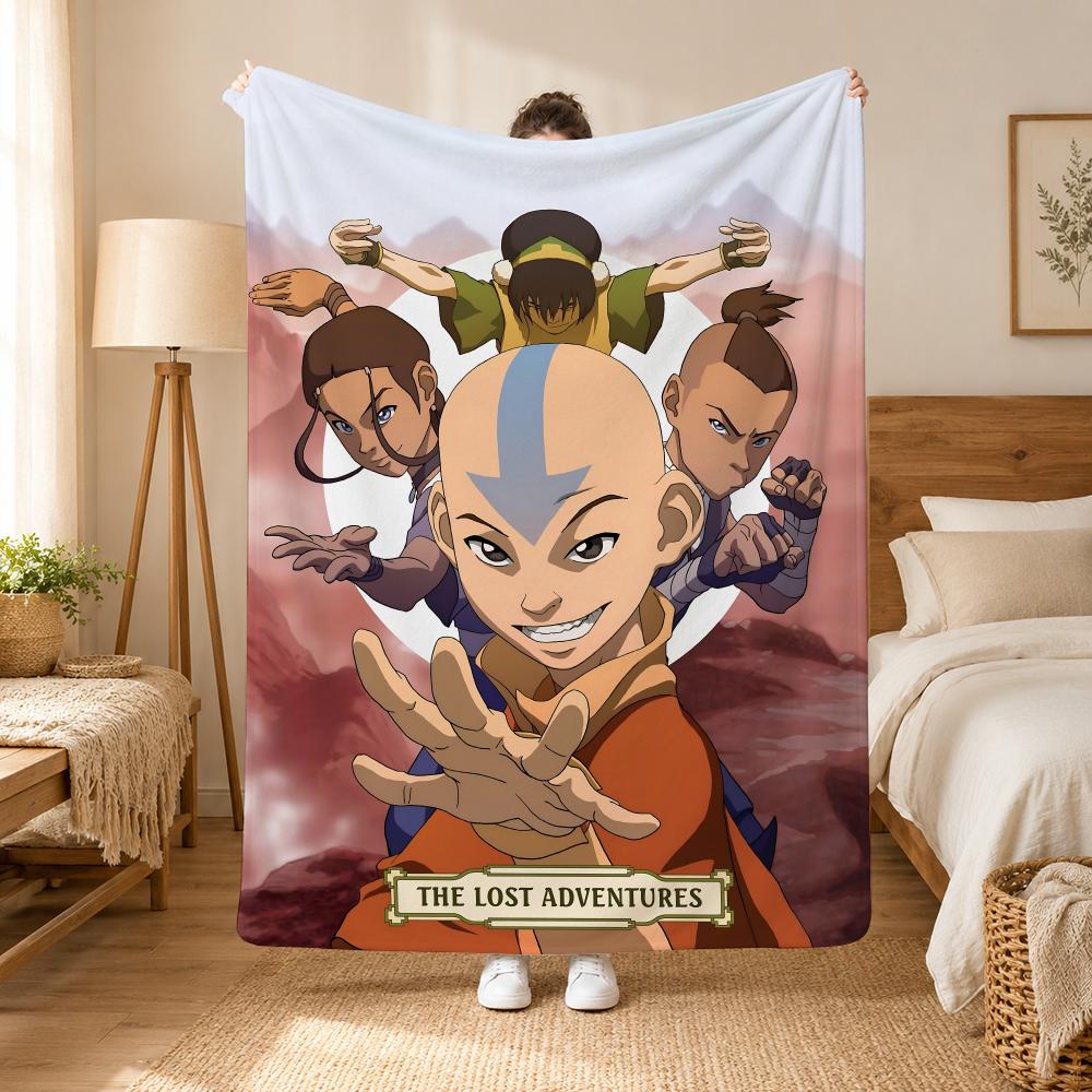 Avatar Der Letzte Airbender Cartoon Überwurf 240g Flanell Decke, geeignet für Sofas, Betten, Büros, exquisites Geschenkdecke