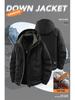 Men's Trendy Windproof Hooded Winter Jacket, Thickened Warm Graphene with White Duck Down.