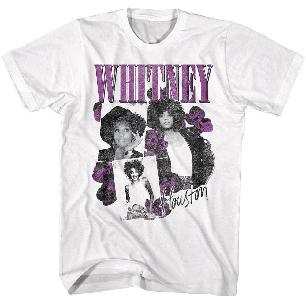 Whitney Houston Orchid Collage Men s T Shirt 4XL