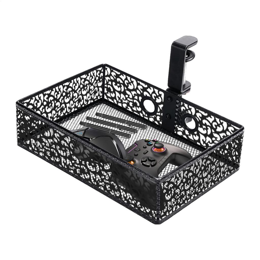 Hiddens Schreibtisch-Organizer 360 Grad drehbarer Aufbewahrungskorb Ohne Bohren Hiddens Metall-Aufbewahrungskorb Schreibtisch-Aufbewahrungs-Organizer