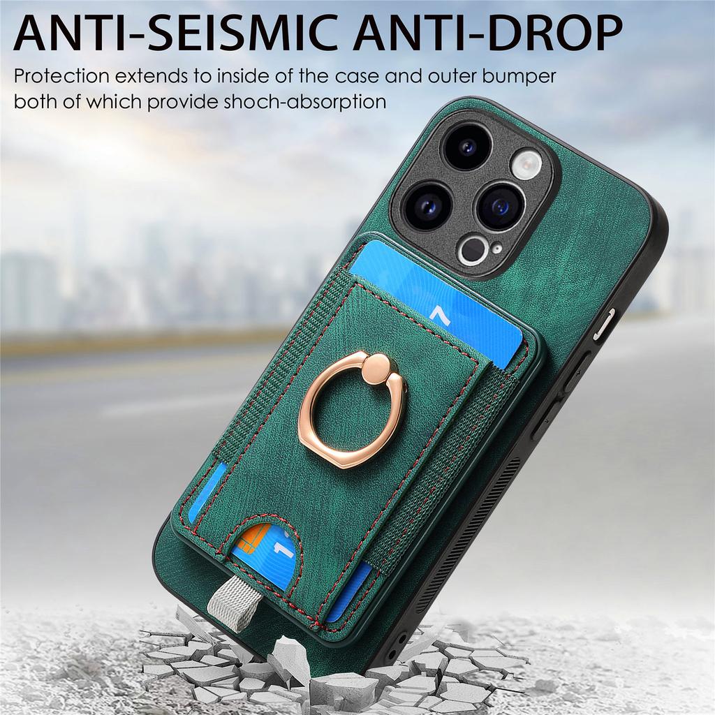 2 In 1 Detachable Cards Solt Ring Holder Case For iPhone 15 Pro Max 14 Plus 13 12 11 XR X XS 7 8 Magnetic Bag For Magsafe Cover
