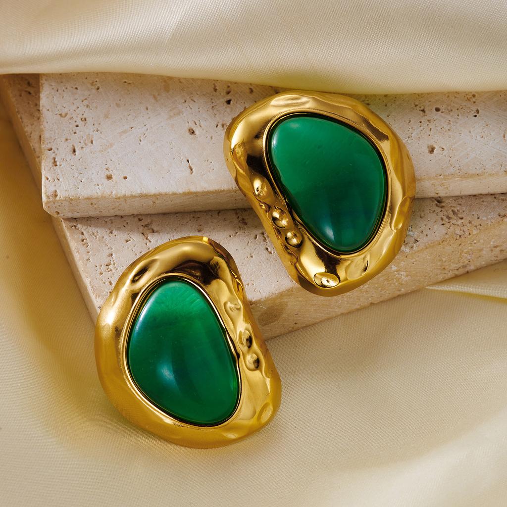 Luxury Shiny Green CZ Dangle Earrings for Women Gold Color Water Drop Cubic Zirconia Hanging Earring Party Wedding Charm Jewelry