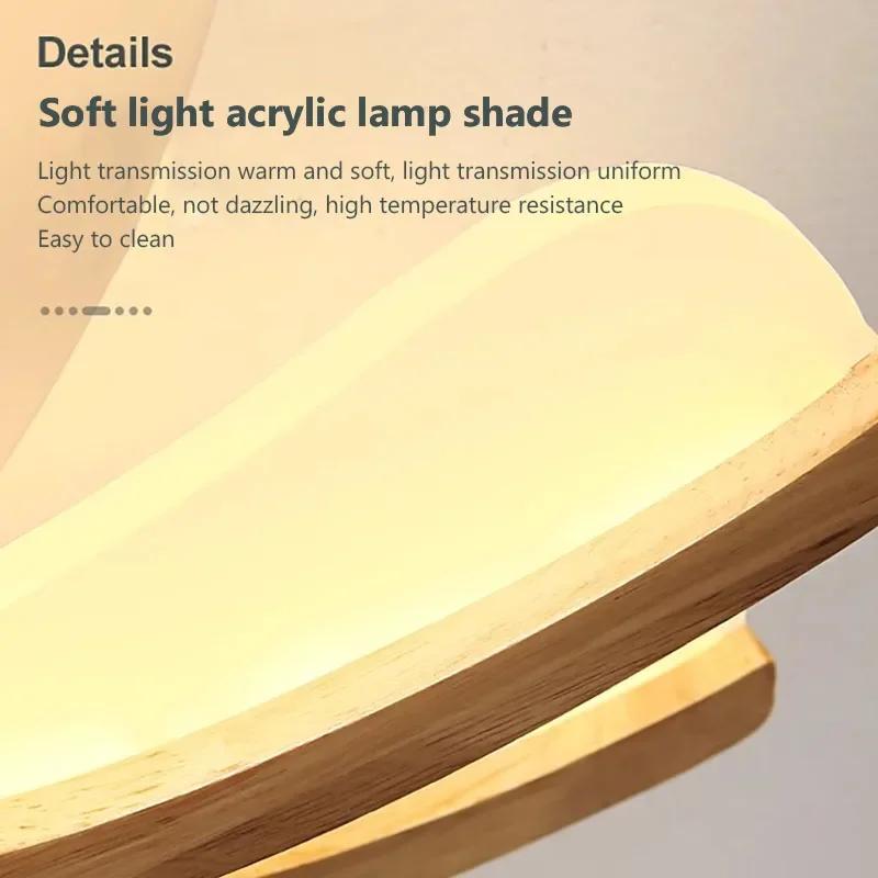 Luminária de Teto LED Nórdica Madeira de Borracha Tronco Quarto Sala Simples Moderna Madeira Maciça Sala de Estar Luminária de Teto de Madeira Decorações de Interior