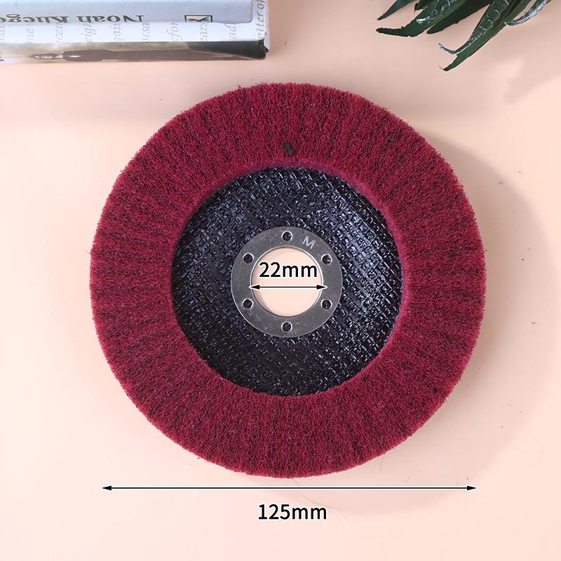 100/115/125mm Grinding Wheel For Angle Grinder Nylon Fiber Flap Polishing Wheel Disc 5 Inch Non-Woven Grinding Wheel Metal Wood