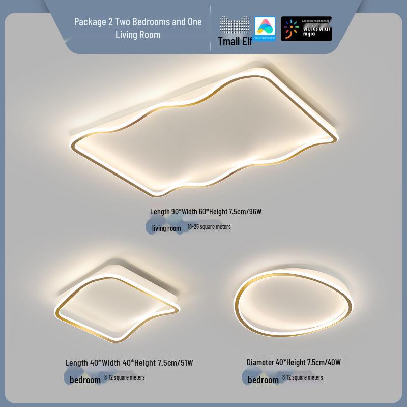 Smart Voice-Controlled Modern Ceiling Light Set for Living Room