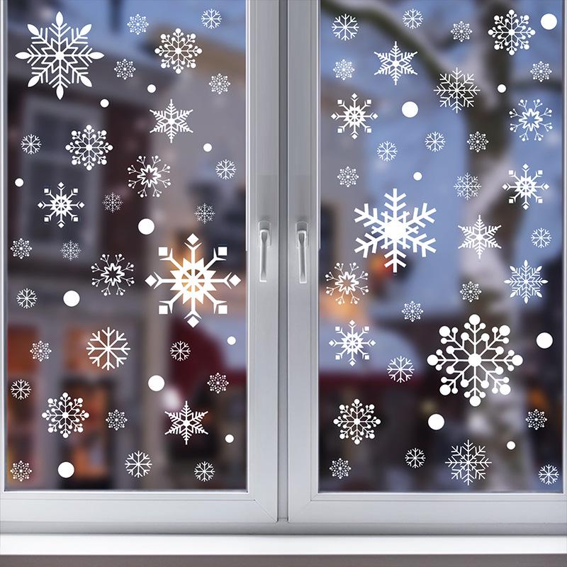 Double-Sided Snowflake Electrostatic Wall & Glass Sticker for Christmas Party Decorations