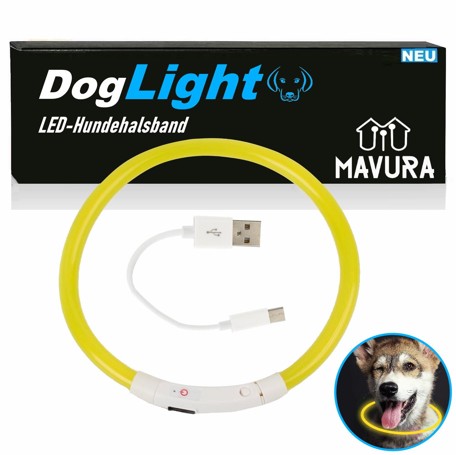 

DogLight LED dog collar USB light collar universal size cuttable yellow