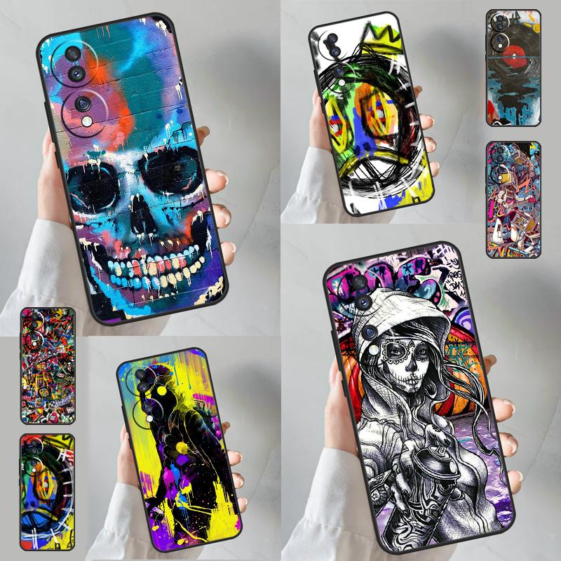Graffiti For Huawei Honor Magic 5 Pro 50 70 X8 X8a X9a P Smart Z Nova 5T P60 P20 P40 P30 Lite Case
