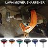 4Pcs Lawnmower Sharpener for Power Hand Drill Wear Resistant Lawnmower Sharpener Tool Corundum Lawmower Accessories