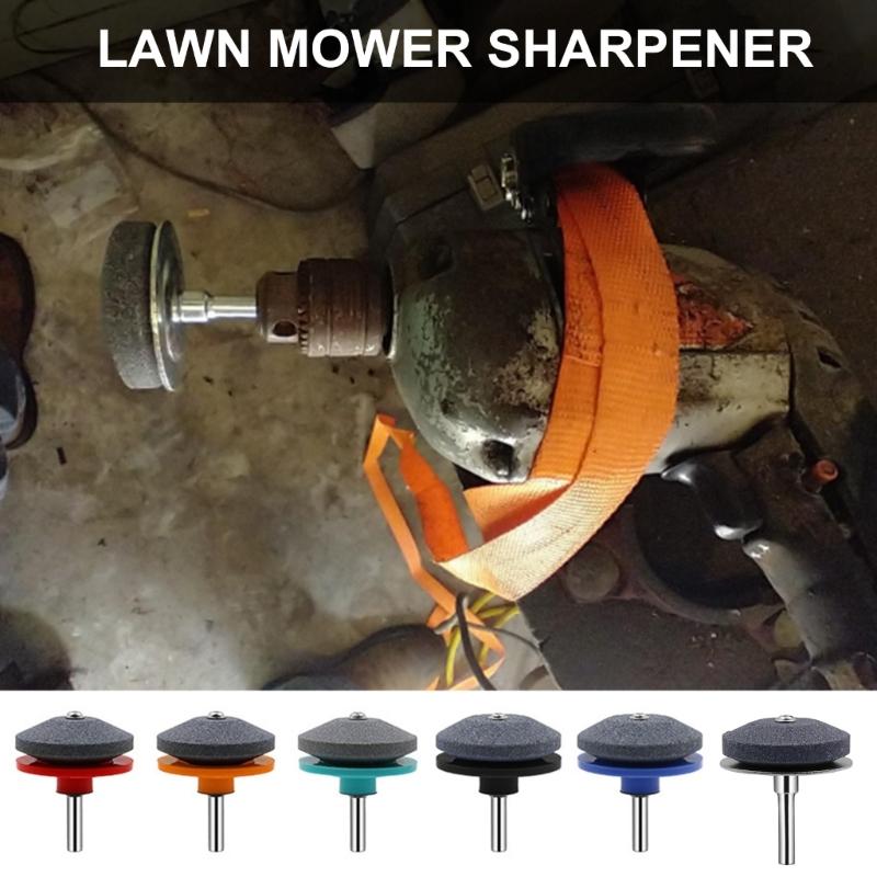 4Pcs Lawnmower Sharpener for Power Hand Drill Wear Resistant Lawnmower Sharpener Tool Corundum Lawmower Accessories