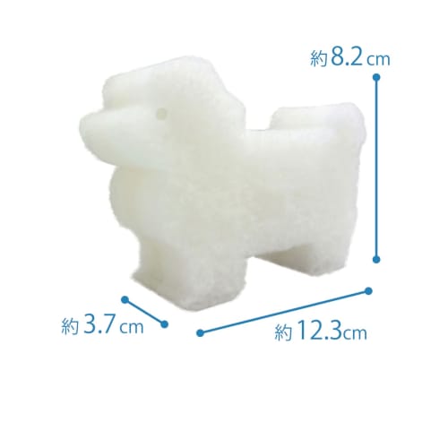 Ohe Kitchen Sponge, Size: Approx. 8.2cm x 12.3cm x 3.7cm, White, SU, Soft, Poodle, Dog, Foaming, Drains Water Quickly, 3-Layer Construction, Antibacte