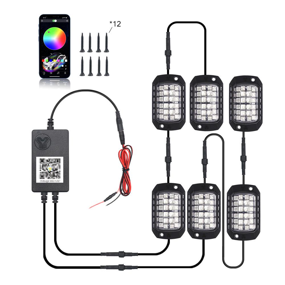 RGB LED Car Underbody Lights with 3D Lens and Music Rhythm APP Control for Off-Road Vehicles
