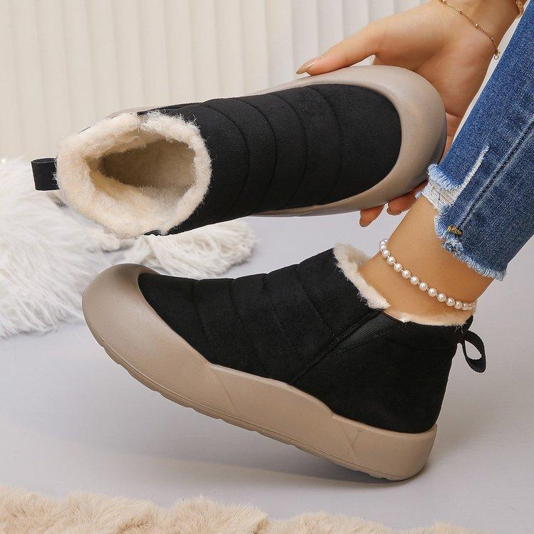 Women's padded plus size winter warm snow boots padded lining waterproof ankle boots non-slip outdoor hiking mountaineering sports boots