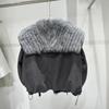 oversized natural real fox fur collar down jacket women's retro temperament personalized warm jacket short top winter