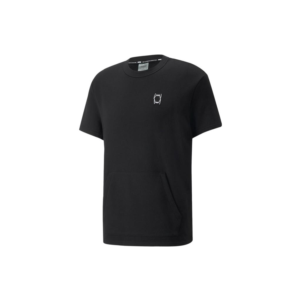 Puma Jednobarevné tričko s krátkým rukávem a kulatým výstřihem Pánské topy Černá 534192-02