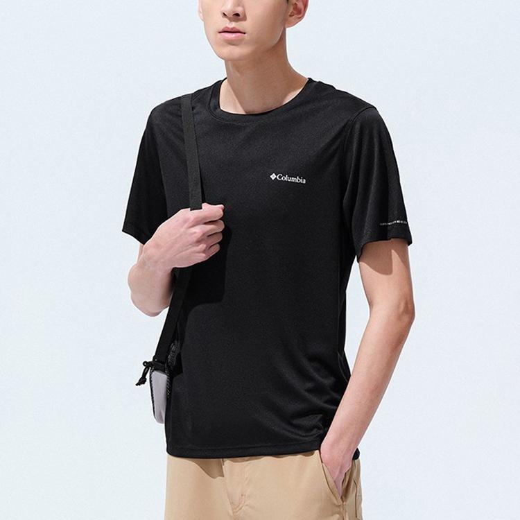 Columbia Solid Logo Round Neck Short Sleeve T-Shirt Men Tops Black AE6084-010