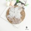 White Mesh Flower Embroidery Patches Pearl Stamen Applique Sequin Embroidery Patches Handmade Fabric Patches Evening Dress