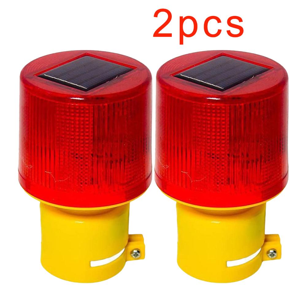 1/2pcs Solar Powered Traffic Tower Crane Warning Light LED Bulb Lamp For Construction Site Harbor Road Emergency Marine Lamp