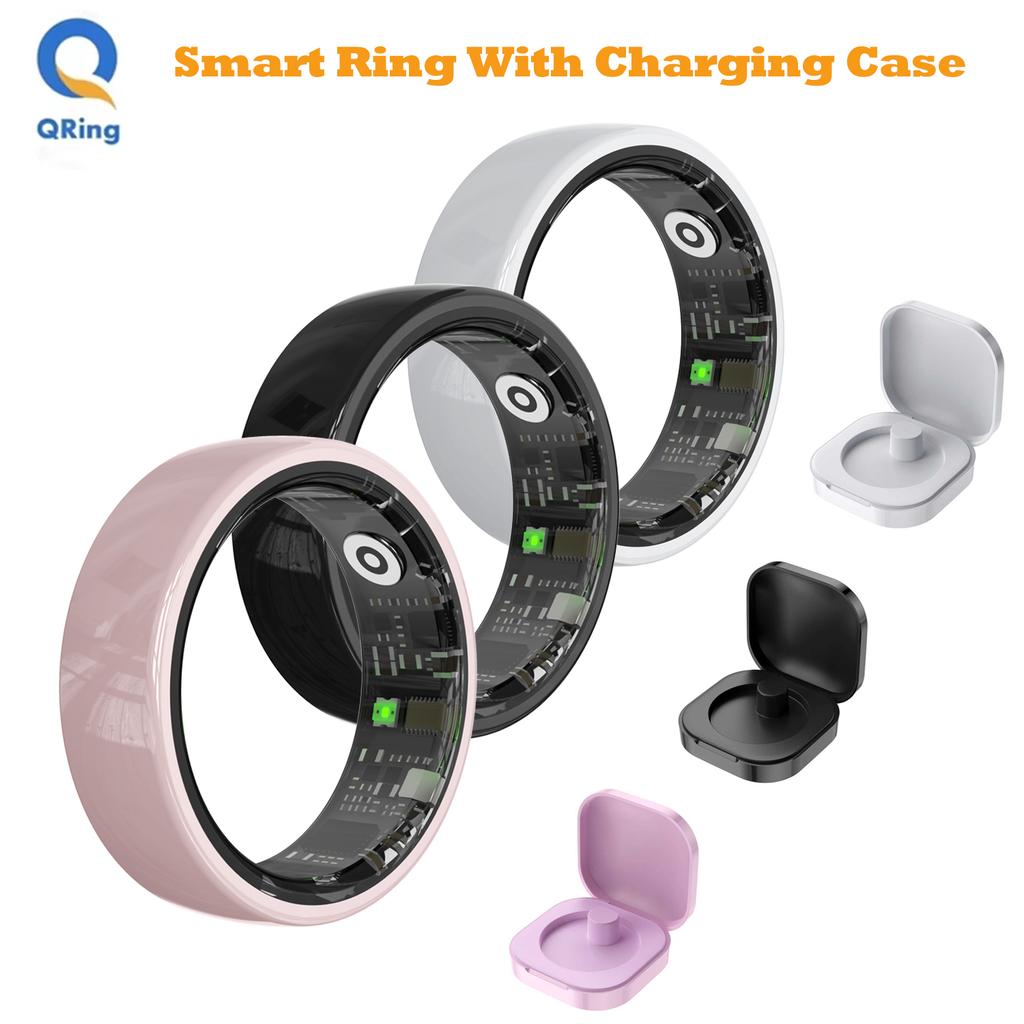 Smart Ring Couple Space Interaction Health and Sleep Monitor Multi Sport Mode Gesture Control 5ATM Waterproof with Charging Case 1