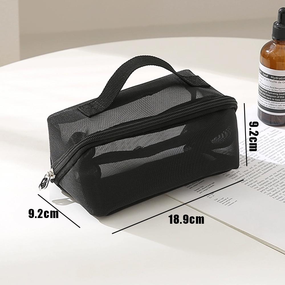 

Transparent Mesh Cosmetic Bag Zipper Toiletry Organizer Nylon Makeup Bags Multifunctional Women Cosmetic Storage Pouch Lipstick