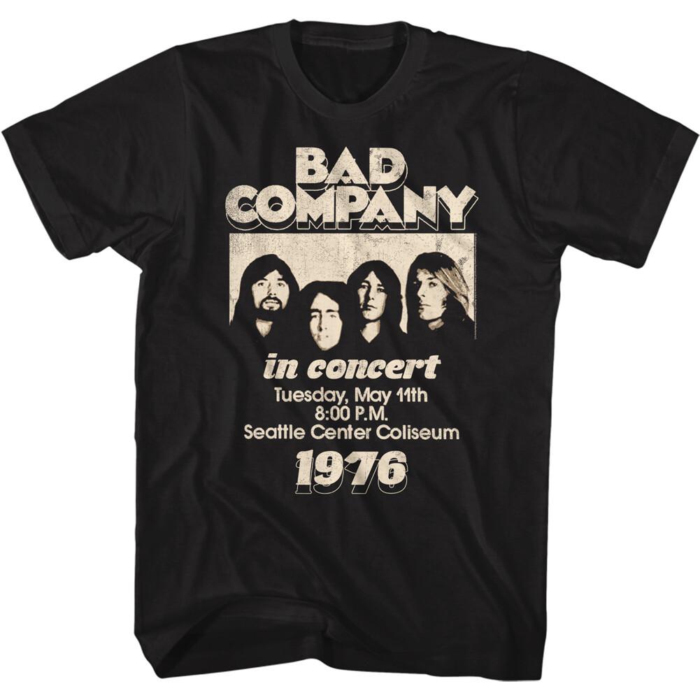 Bad Company In Concert Seattle 1976 Men T Shirt Official Band Merch XXXXL