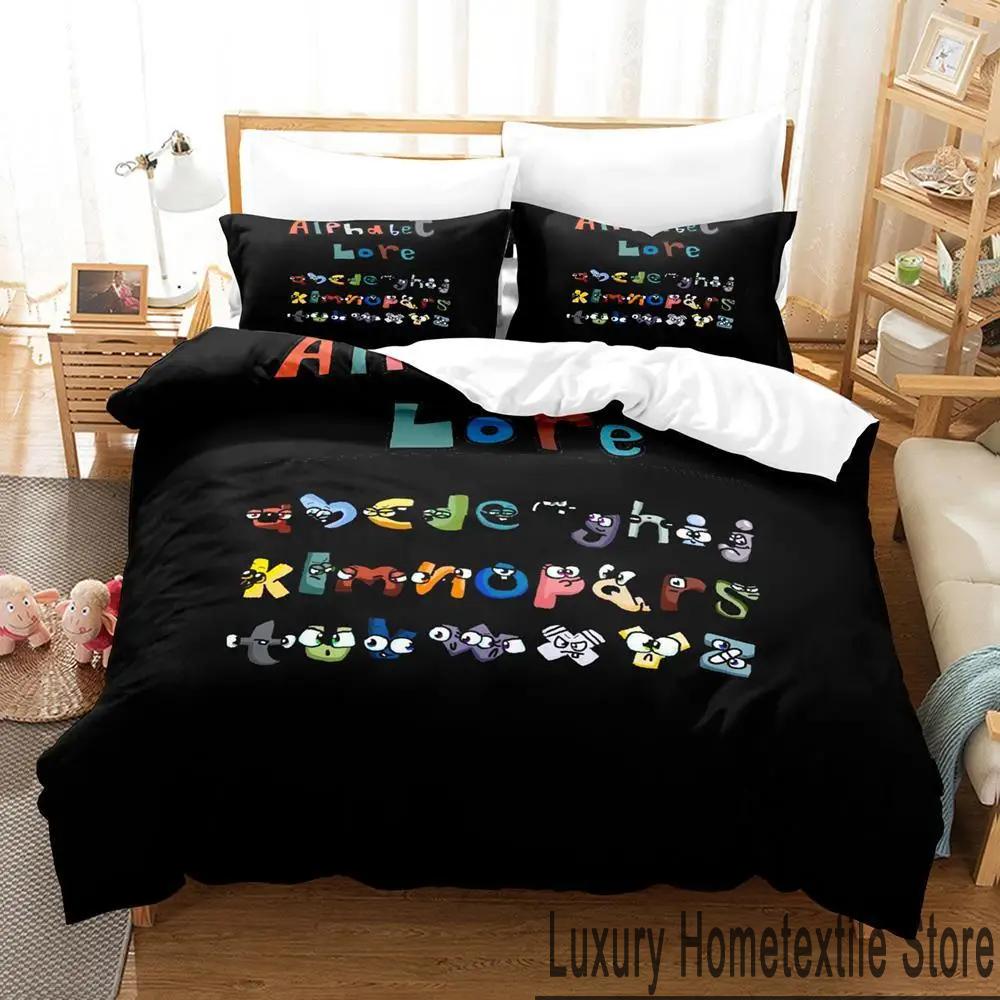 3D Print Cartoon Alphabet Lore A-Z Bedding Set Boys Girls Twin Queen King Size Duvet Cover Pillowcase Bed Boys Adult