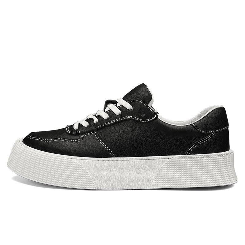 Men Vulcanized Shoes Autumn New Breathable Versatile Casual Leather Thick Soled Wear Resistant Thick Soled Sports Shoes for Men